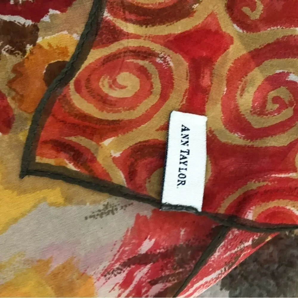 Vintage Ann Taylor colorful rectangle scarf